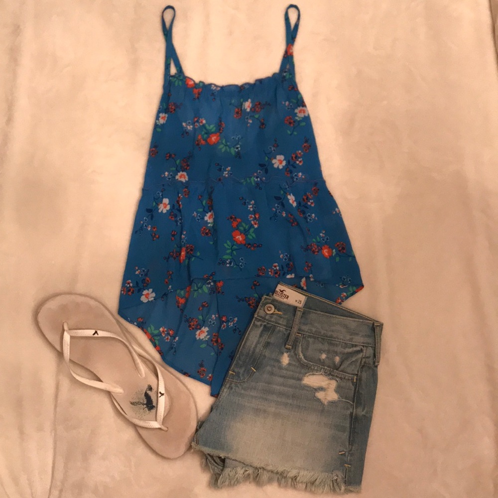 Blue Floral Tank
